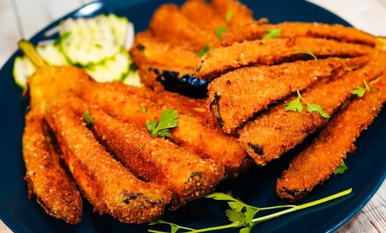طرز تهیه بادمجان سوخاری ترد و خوشمزه+فیلم