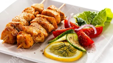 جوجه کباب با سبزیجات
