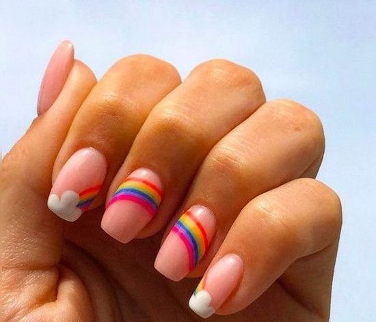 آموزش لاک ژل رنگین کمانی زیبا + فیلم