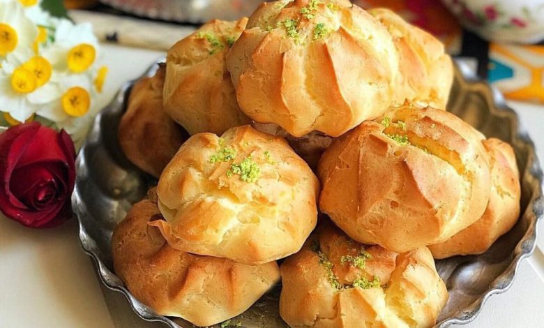 طرز تهیه نان خامهای بازاری خوشمزه + فیلم
