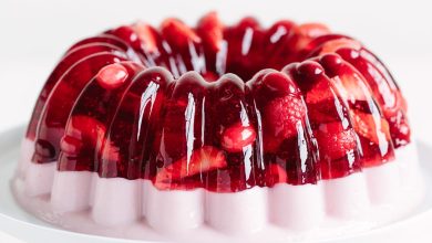 طرز تهیه ژله دو رنگ بدون قالب + فیلم