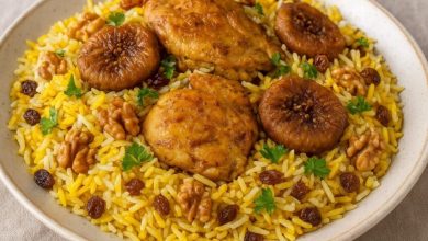 طرز تهیه انجیر پلو مجلسی لذیذ و مقوی به همراه تمامی نکات