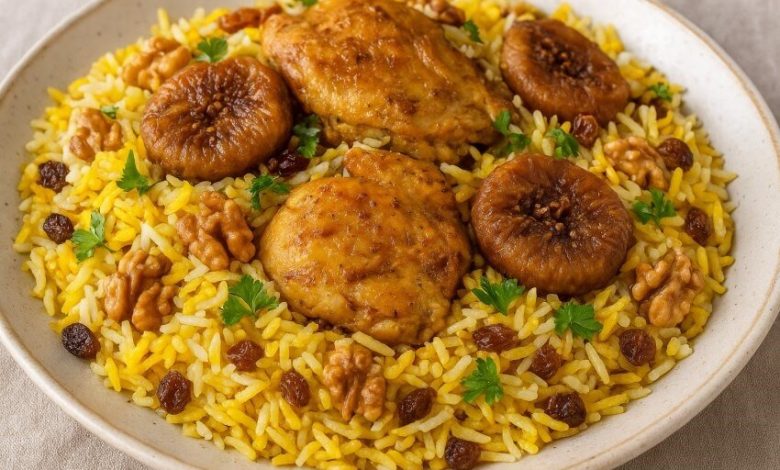 طرز تهیه انجیر پلو مجلسی لذیذ و مقوی به همراه تمامی نکات