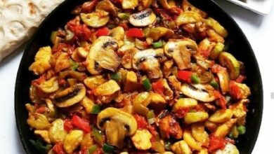 خوراک مرغ و قارچ رژیمی