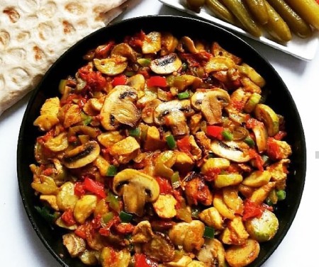 خوراک مرغ و قارچ رژیمی